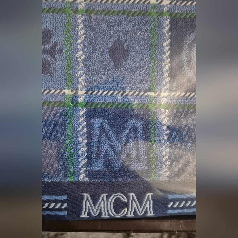 MCM Blue and Green Patterned bath Towel set